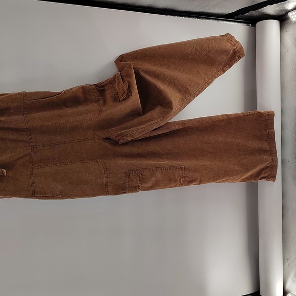ee:Some Brown Jumper Adjustable Strap Size Small Wide Leg Leg Pockets - Picture 4 of 7